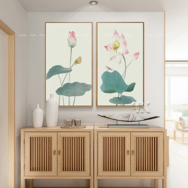Bộ 2 Bức Sen