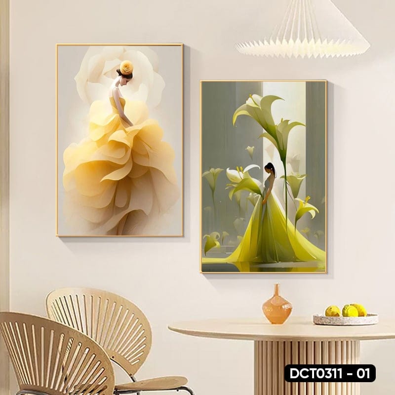 Set of 2 Girl Decor Paintings - DCT0311 - 01