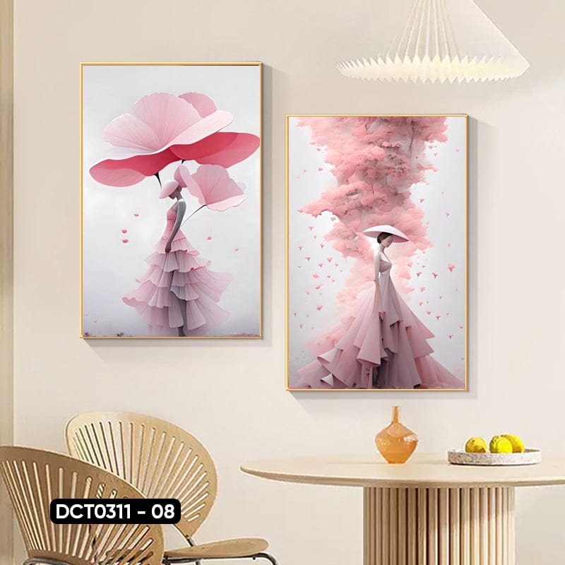 Set of 2 Girl Decor Paintings - DCT0311 - 08