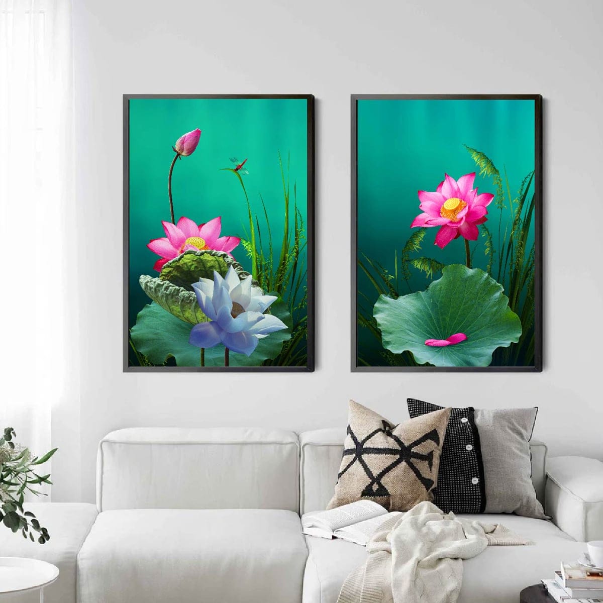 Bộ 2 Tranh Sen  Hồng