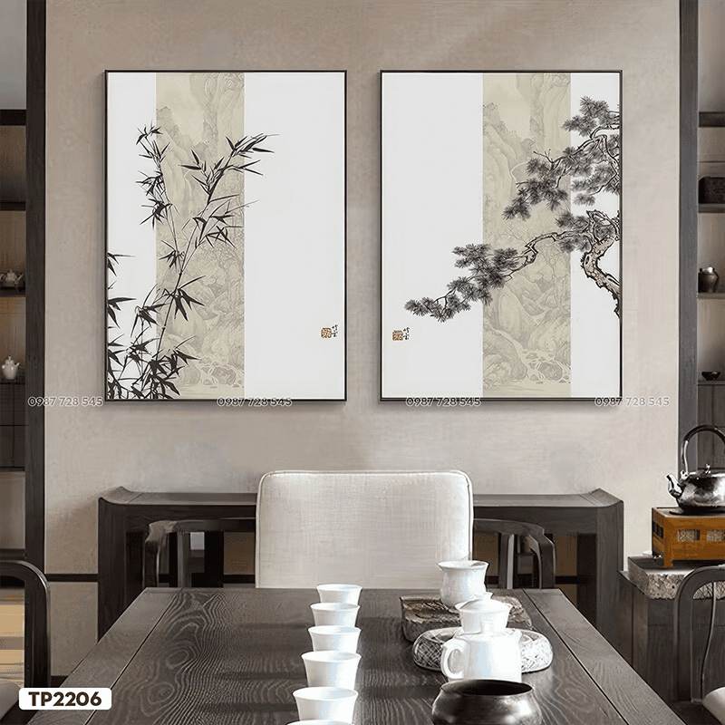 Bộ 2 Tranh Thủy Mặc - TP2206