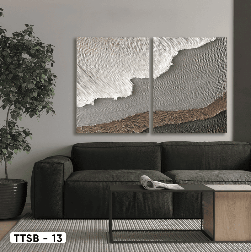 Set of 2 Abstract Sea Wave Paintings - TTSB - 13
