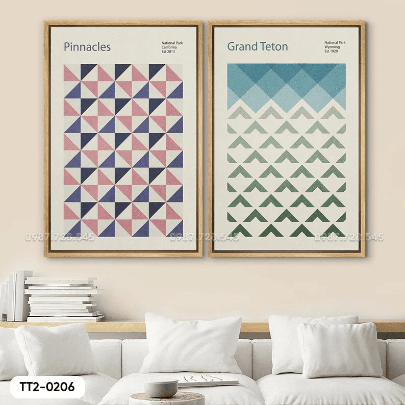 Set of 2 Abstract Paintings - TT2 - 0206