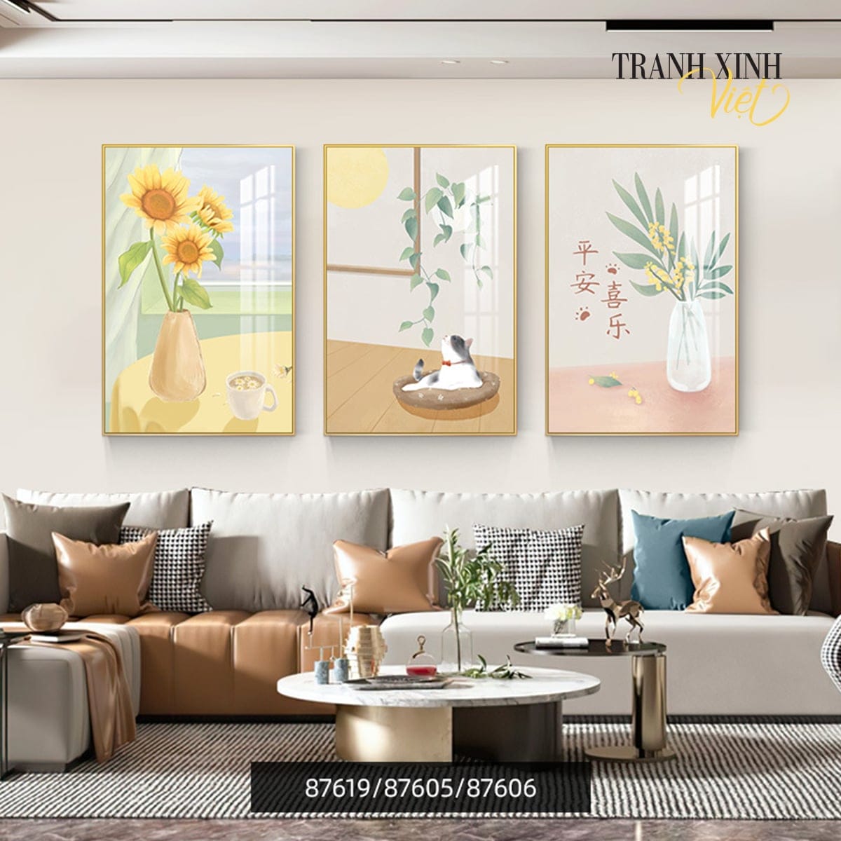 Bộ 3 Bức Bình Hoa