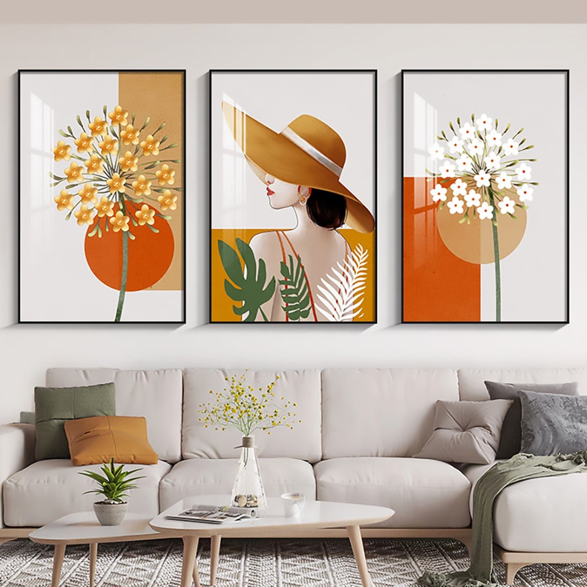 Set of 3 Orange Blossom Girl Pictures