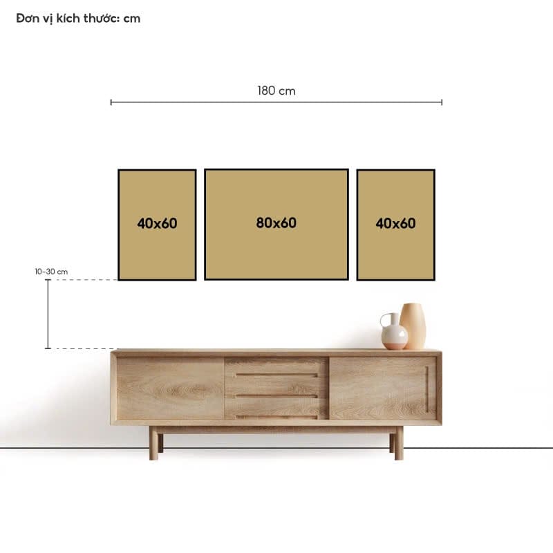 Bộ 3 Bức Tối Giản Ánh Kim - Ảnh 2