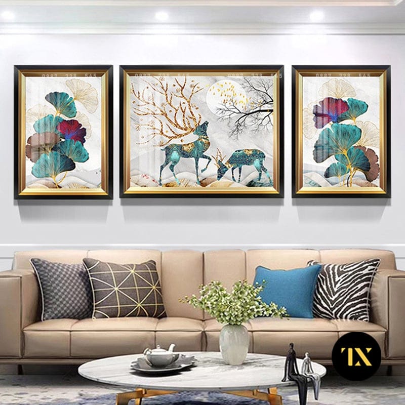 Set of 3 Lucky Deer Figurines - HTL32