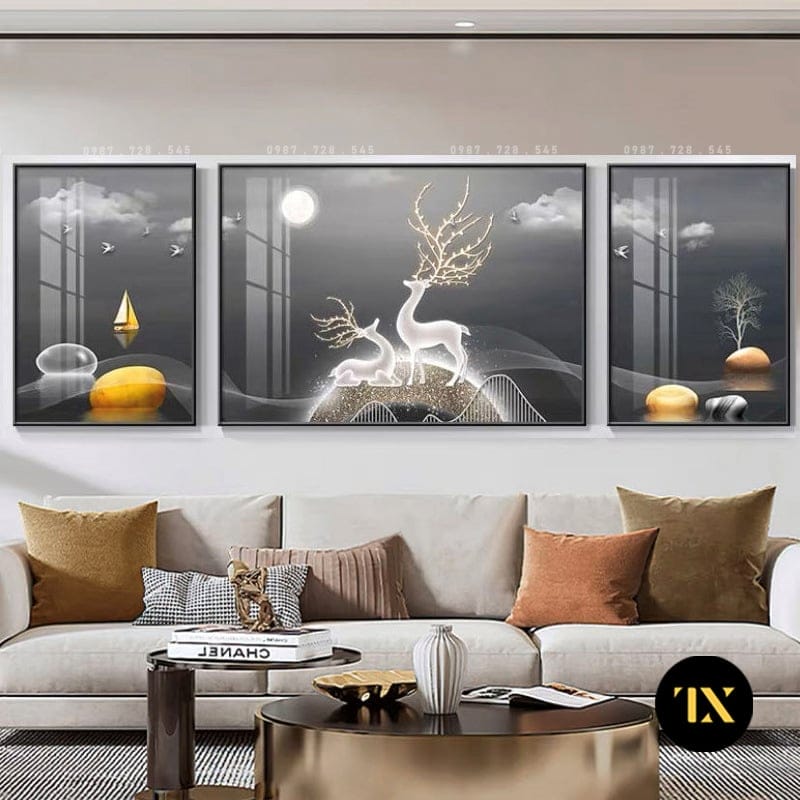 Set of 3 Lucky Deer Figurines - HTL36