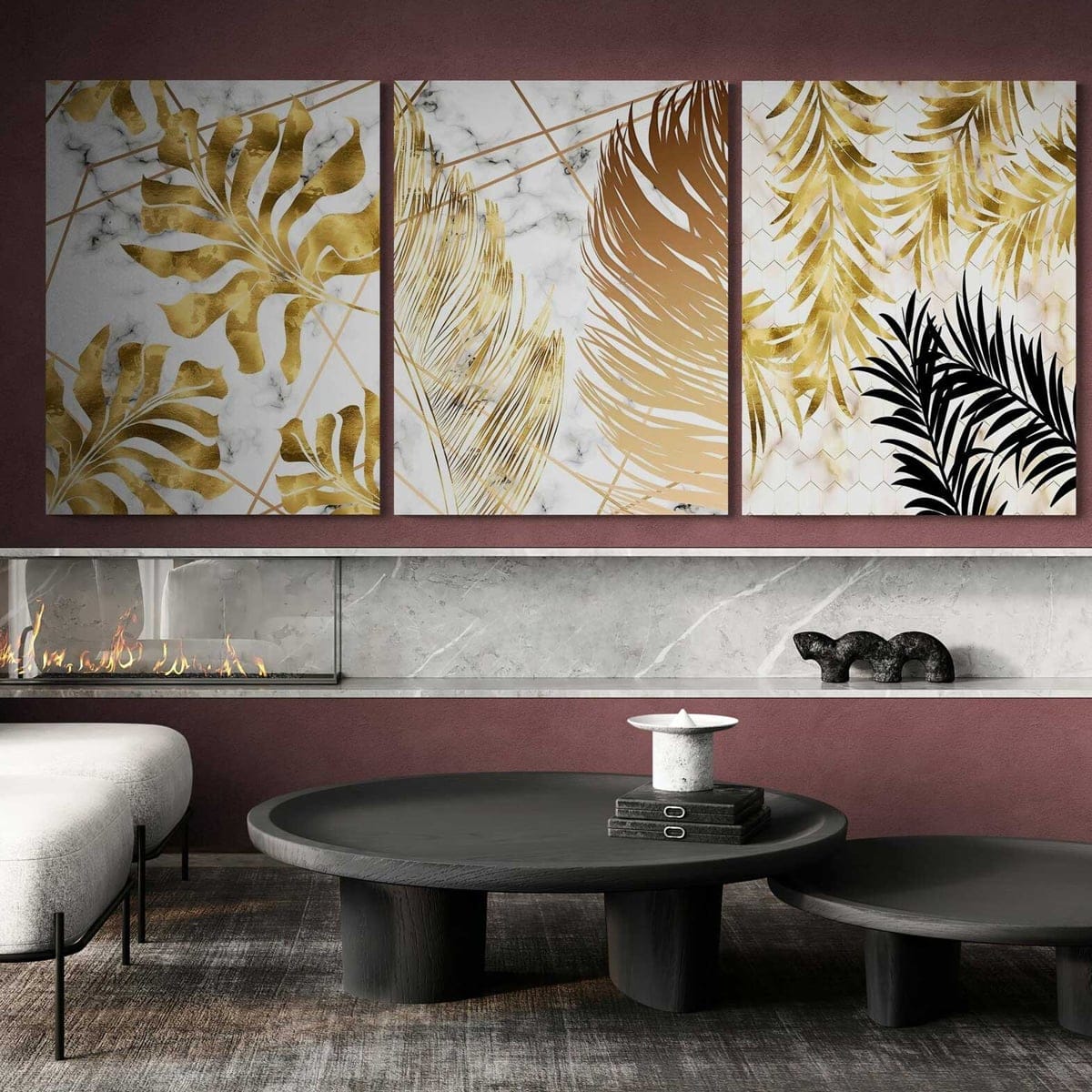 Set of 3 Golden Leaves