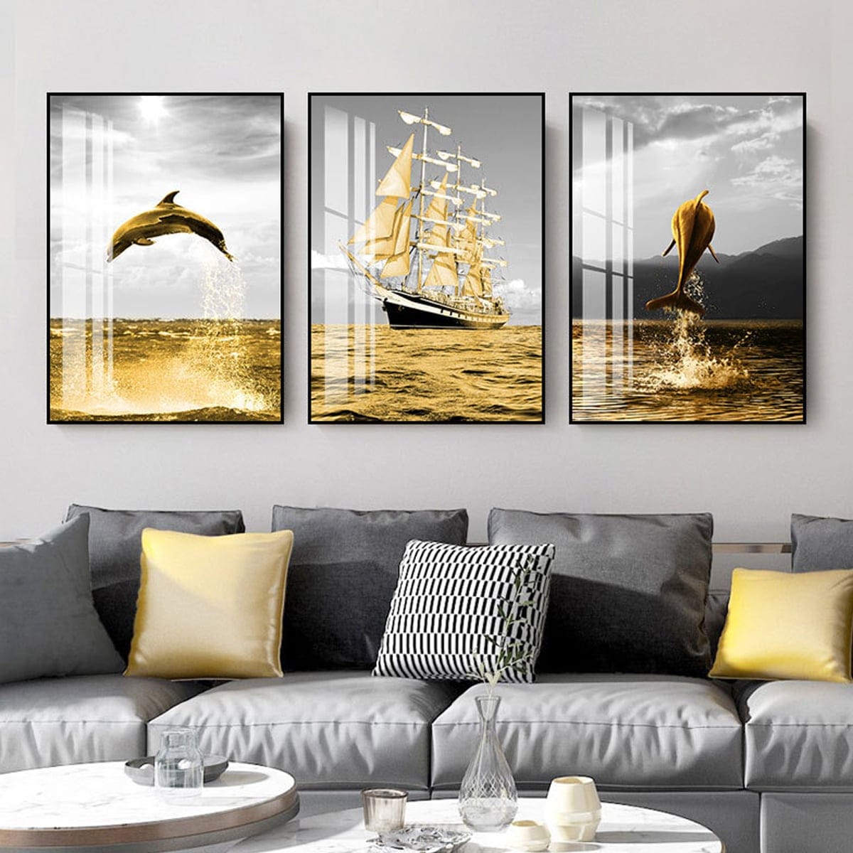 The 3 Golden Boats on the Open Sea