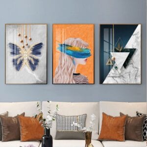 Set of 3 Modern Girl Paintings