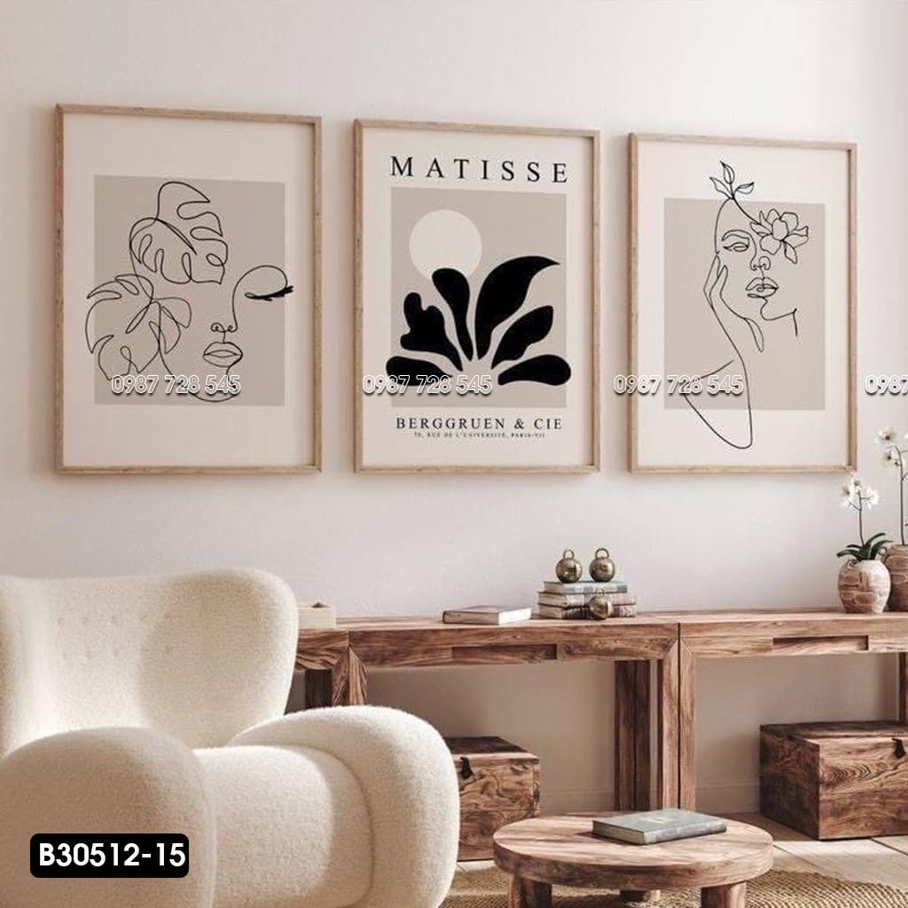 Set of 3 Decorative Paintings - B30512 - 15