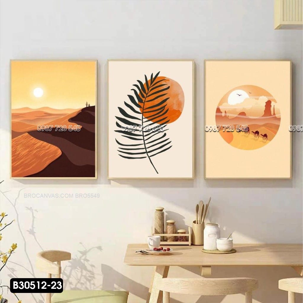 Set of 3 Decorative Paintings - B30512 - 23