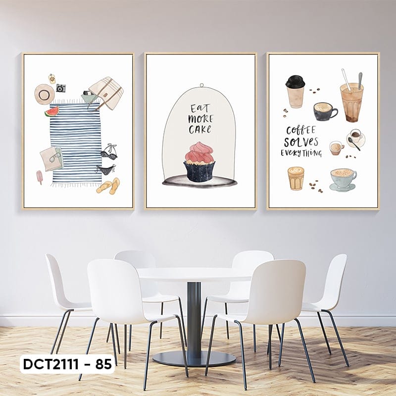 Set of 3 Coffee Decor Paintings - DCT2111 - 85