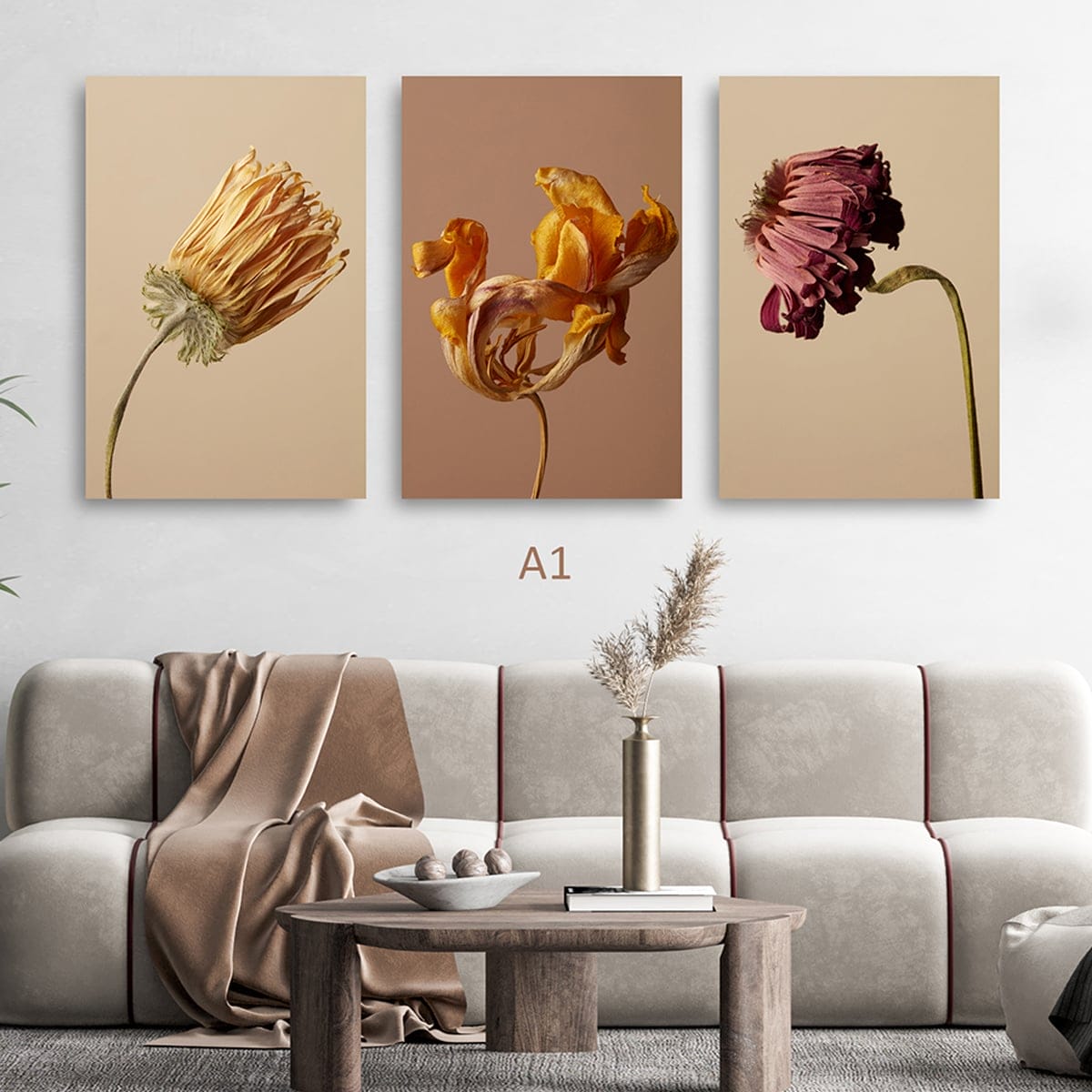 Set of 3 Single Flower Paintings