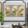 Set of 3 Lotus Flower Paintings - S2106