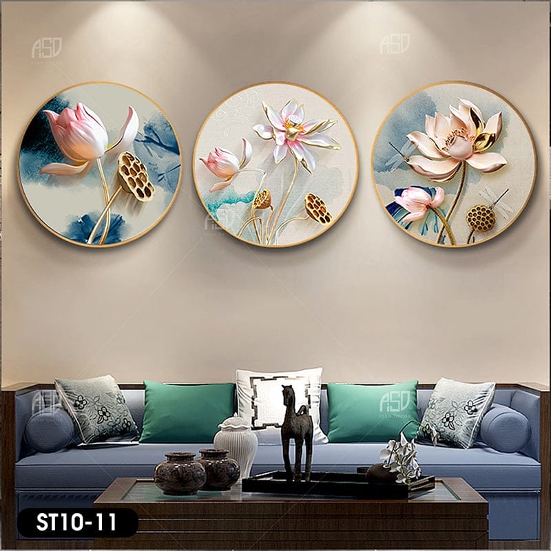 Bộ 3 Tranh Hoa Sen - ST10 - 11