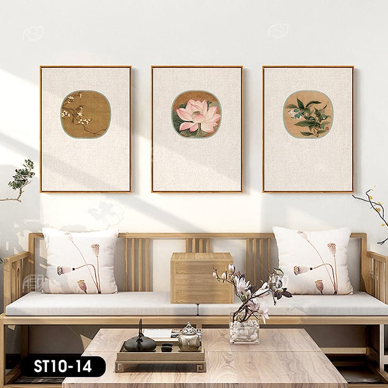 Bộ 3 Tranh Hoa Sen - ST10 - 14