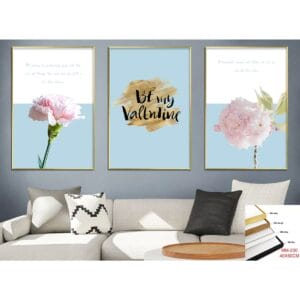 Set of 3 Valentine Flower Paintings
