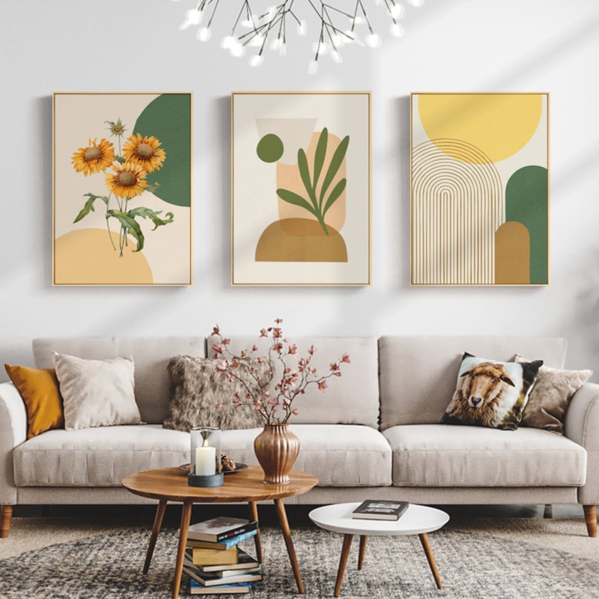 Bộ 3 Tranh Hướng Dương Tối Giản