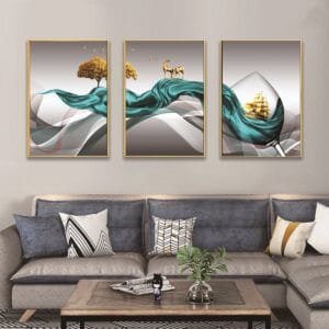 Set of 3 Lucky Deer Paintings