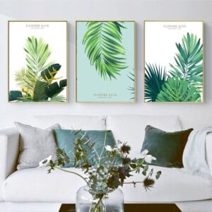 Set of 3 Tropical Leaf Paintings