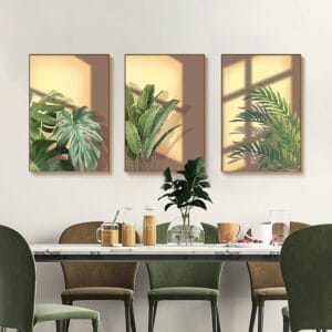 Set of 3 Paintings: Leaves and Sunshine