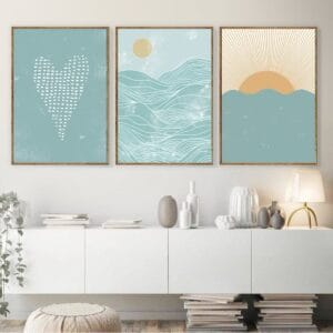 Set of 3 Paintings: Sun and Sea