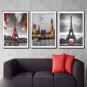 Set of 3 Paris Landscape Paintings