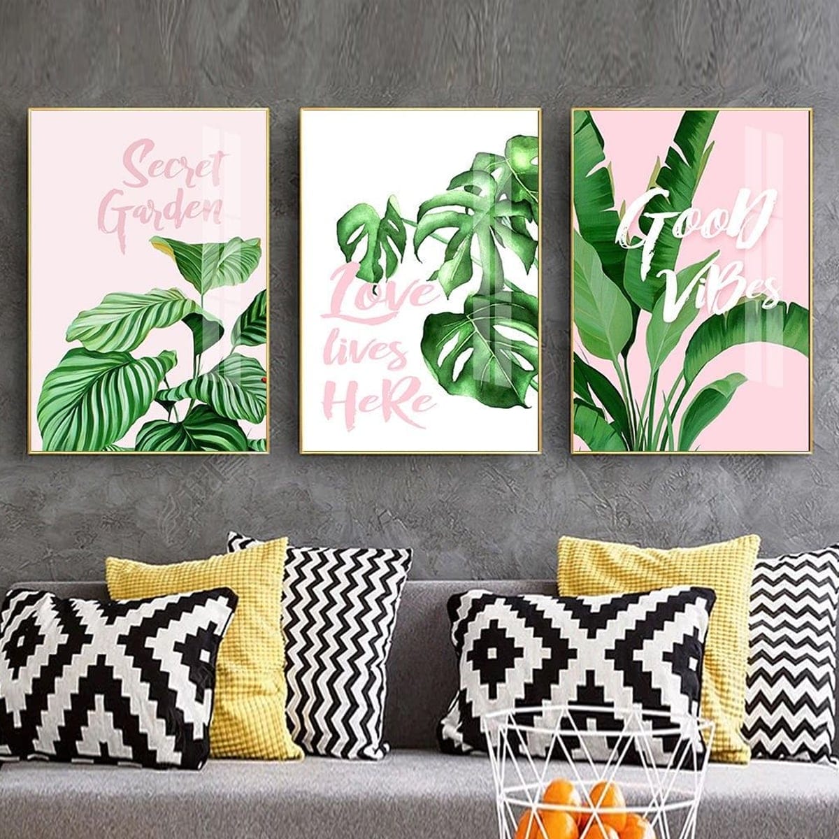 Bộ  3 Tranh Quotes Lá Cây