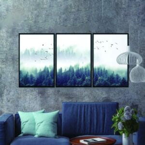 Set of 3 Pine Forest Paintings