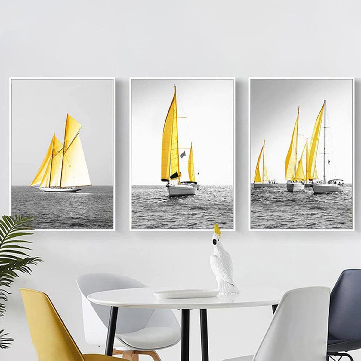 Bộ 3 Tranh Thuyền Vàng