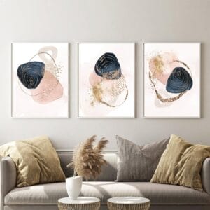 Set of 3 Pastel Abstract Paintings