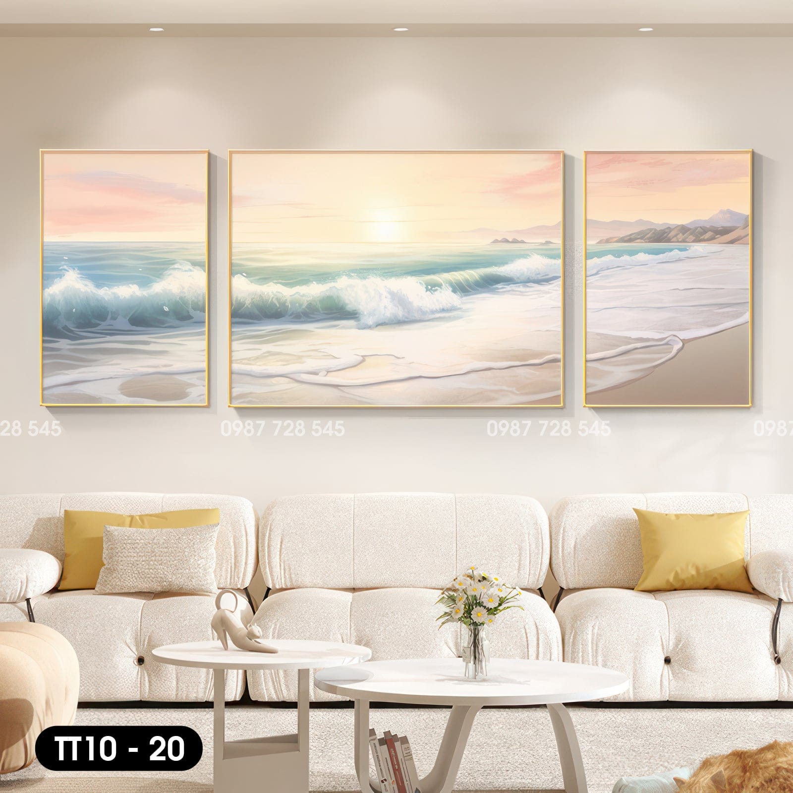 Set of 3 Abstract Sea Wave Paintings - TT10 - 20