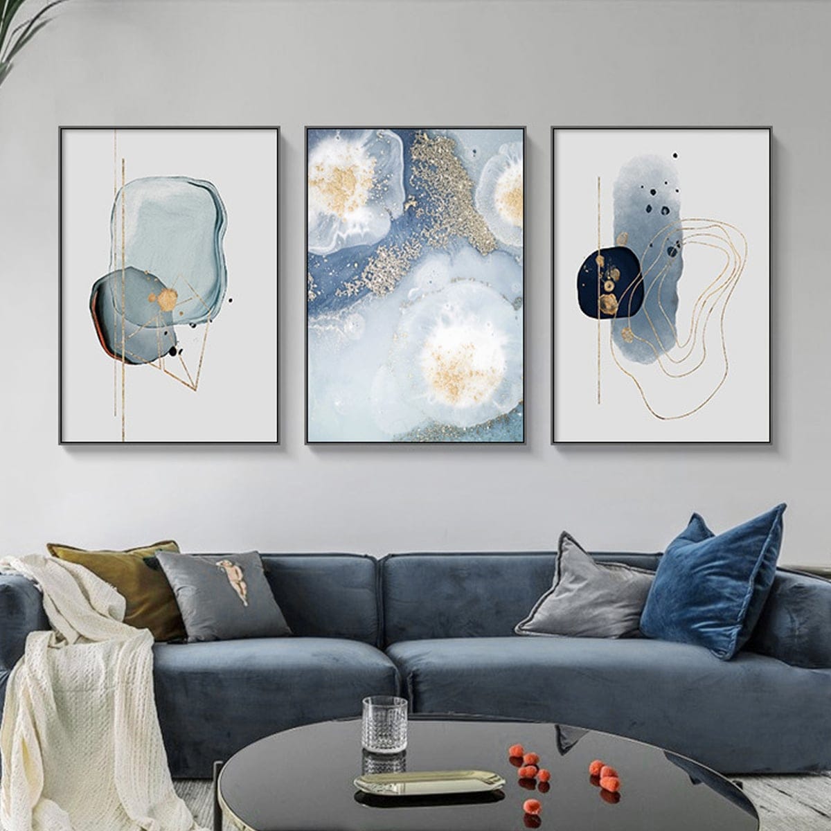 Bộ 3 Trừu Tượng Xanh Pastel