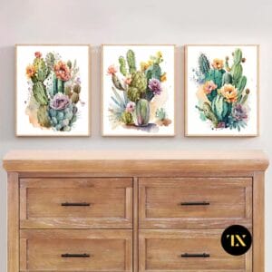 Set of 3 Colorful Cactus Plants - XR01