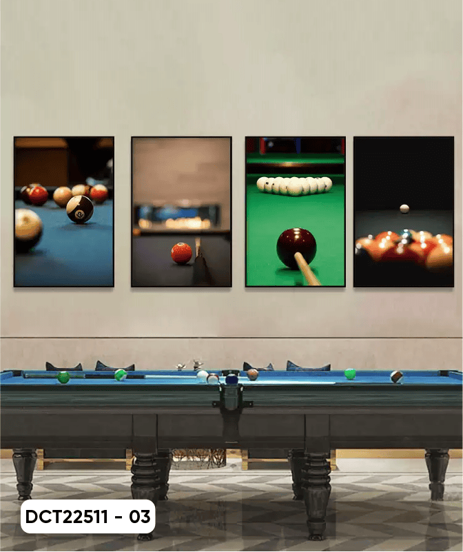 Set of 4 Billiard Decor Paintings - DCT2511 - 03