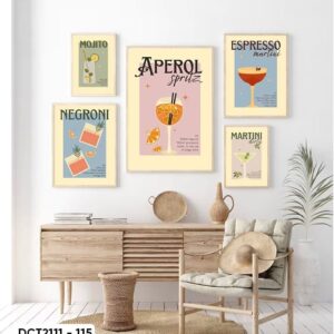 Set of 5 Coffee Decor Paintings - DCT2111 - 115