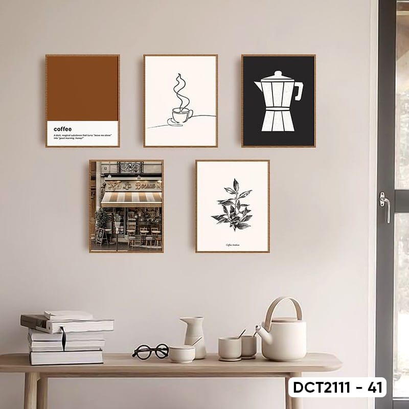 Set of 5 Coffee Decor Paintings - DCT2111 - 41