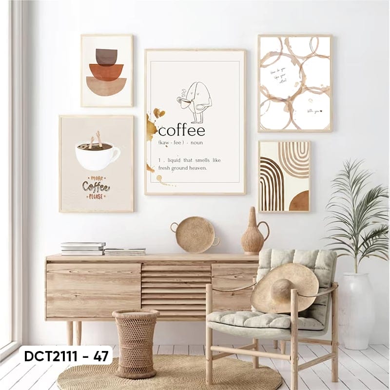 Set of 5 Coffee Decor Paintings - DCT2111 - 47