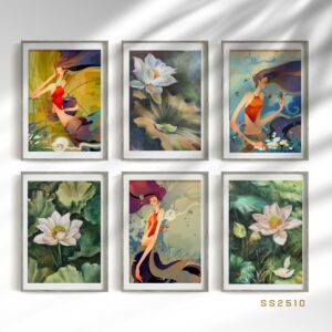Bộ 6 Tranh Hoa Sen - SS250