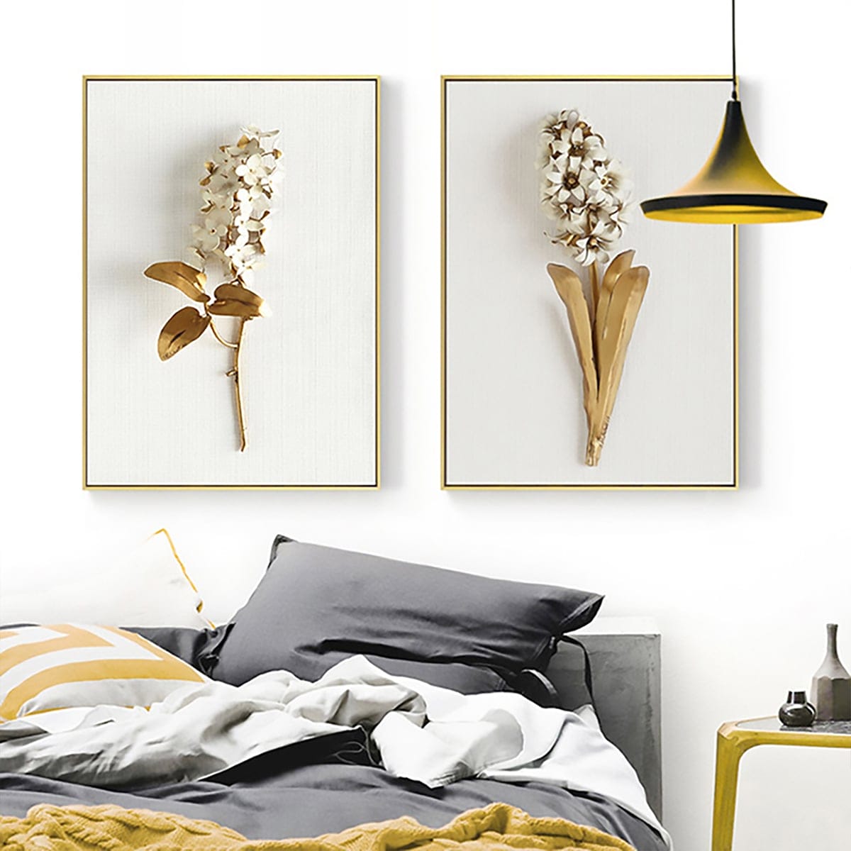 Two-Piece Set of Metallic Flowers