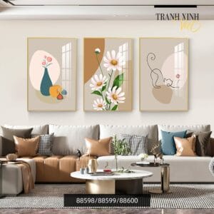 Set of 3 Flower Paintings