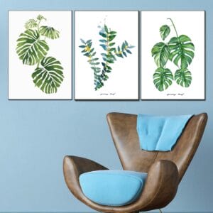 Set of 3 Leaf Paintings