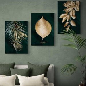 Set of 3 Gold Leaf Paintings