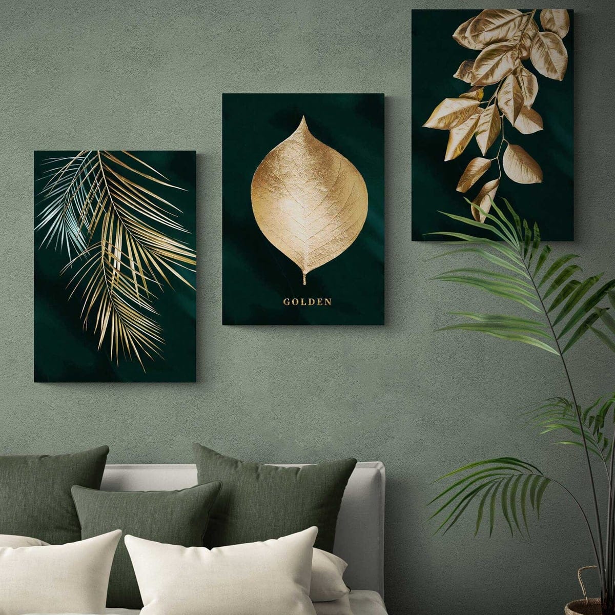 Set of 3 Gold Leaf Paintings