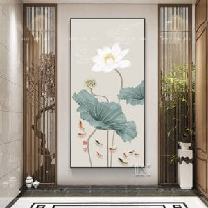 Tranh Bạch Liên Nở Rộ
