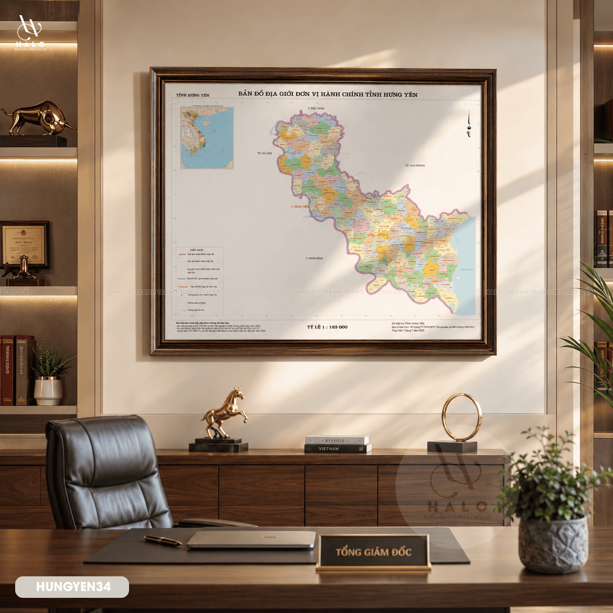 Latest Administrative Map of Hung Yen Province - HUNGYEN34 - Image 2