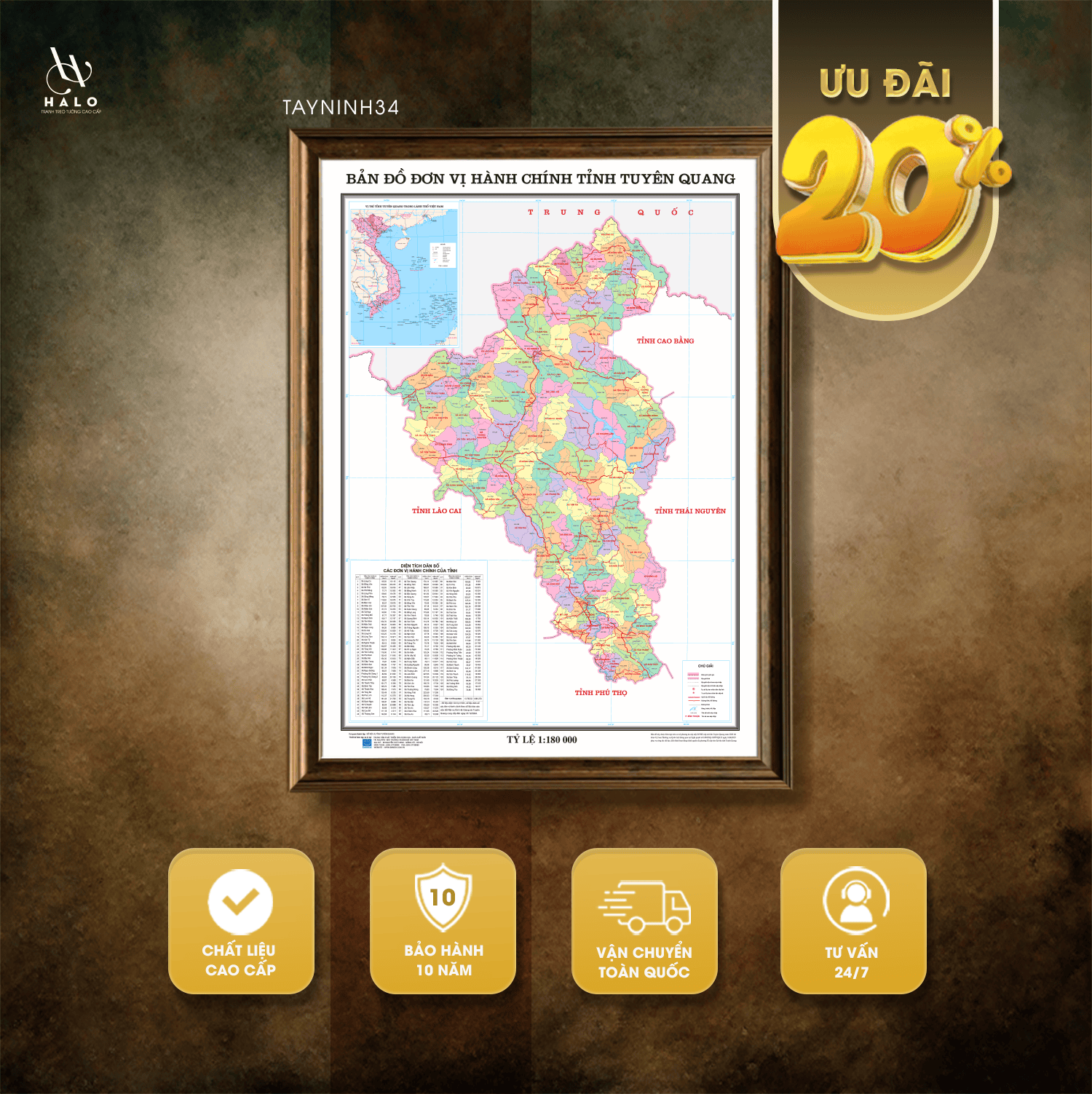 Latest Administrative Map of Tuyen Quang Province - TUYENQUANG34