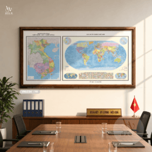 Alternative view of Map of Vietnam, Laos, and Cambodia Combined with a World Map